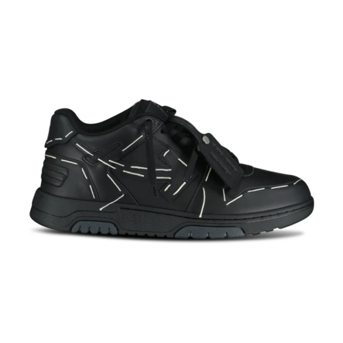 OFF-WHITE Out Of Office OOO low Tops Sartorial Stitching Black Black - Image 1
