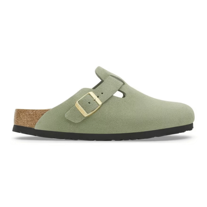 Birkenstock Boston Soft Footbed - Suede Green Tea - Image 1
