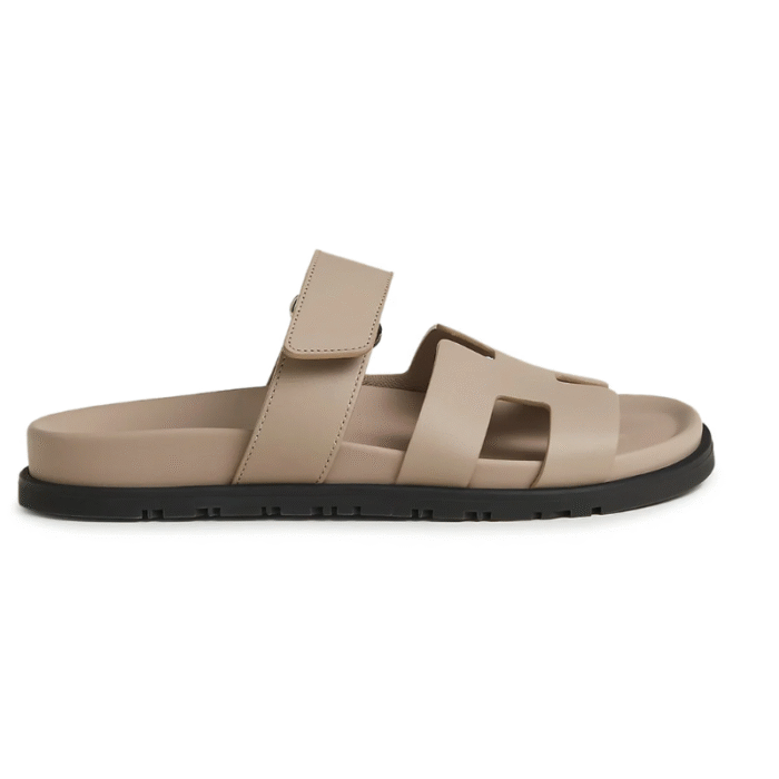Hermes Chypre Sandal - Beige Mastic Calfskin Leather - Image 1