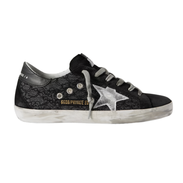 Baskets Superstar Paillettes Noir Argenté, Exclusivité Lulli - Image 1