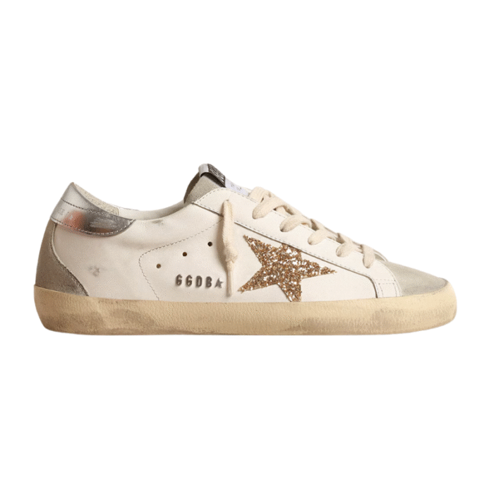Golden Goose Super-Star - White Ice Gray Gold Glitter - Image 1