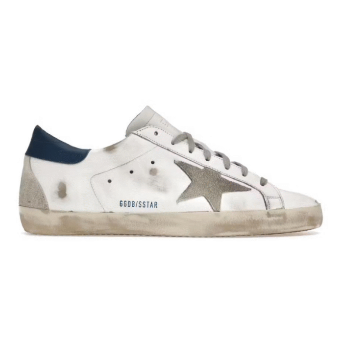 Golden Goose Super-Star - White Royal Blue Grey Suede Patch - Image 1