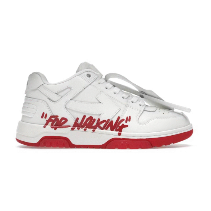 OFF-WHITE Out Of Office "OOO" Low Tops For Walking White White Red SS22 - Image 1